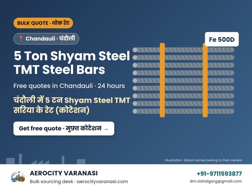 5 Ton Shyam Steel TMT Steel Bars Quotes in Chandauli