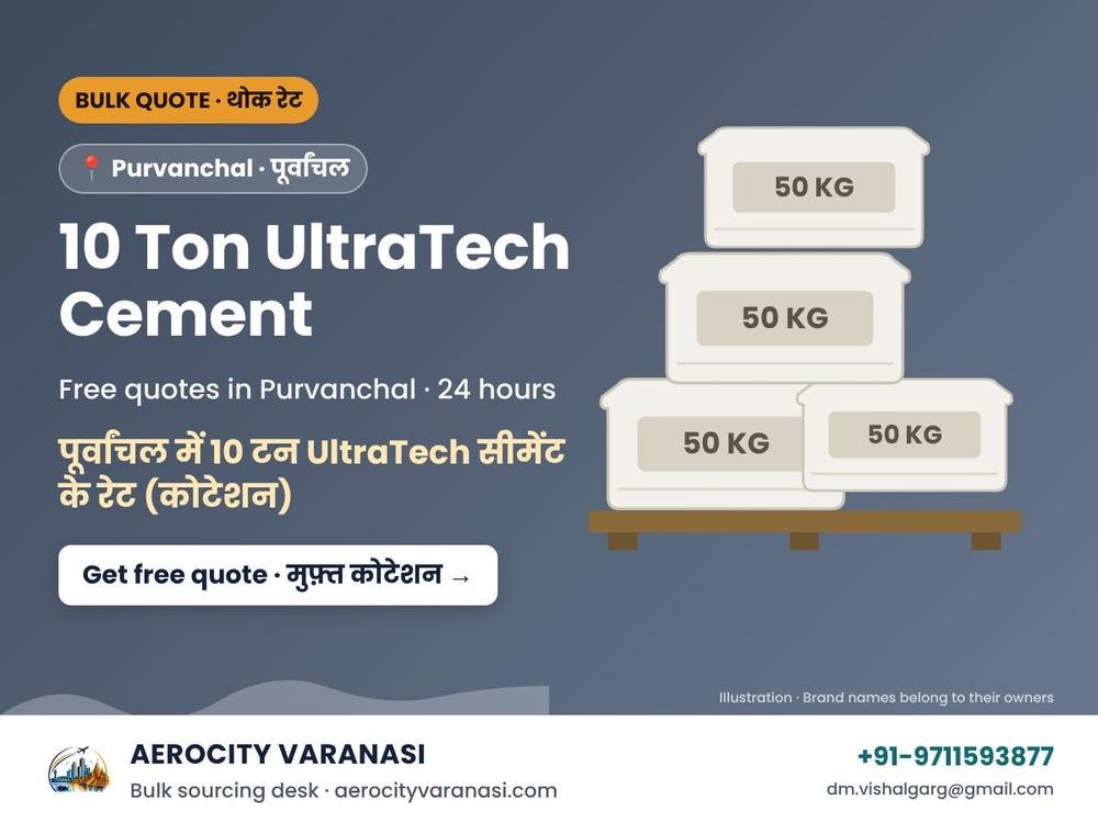 पूर्वांचल में 10 टन UltraTech सीमेंट के रेट (कोटेशन)