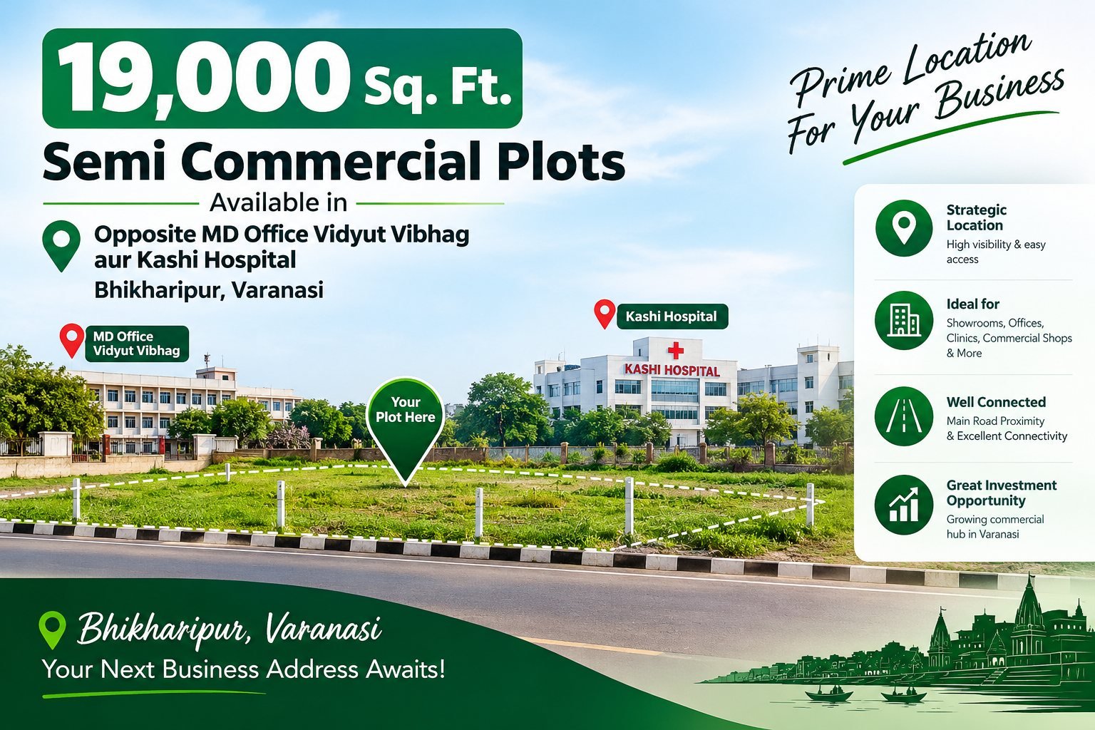 19,000 Sq. Ft. Semi Commercial Plots Available in Bhikharipur, Varanasi