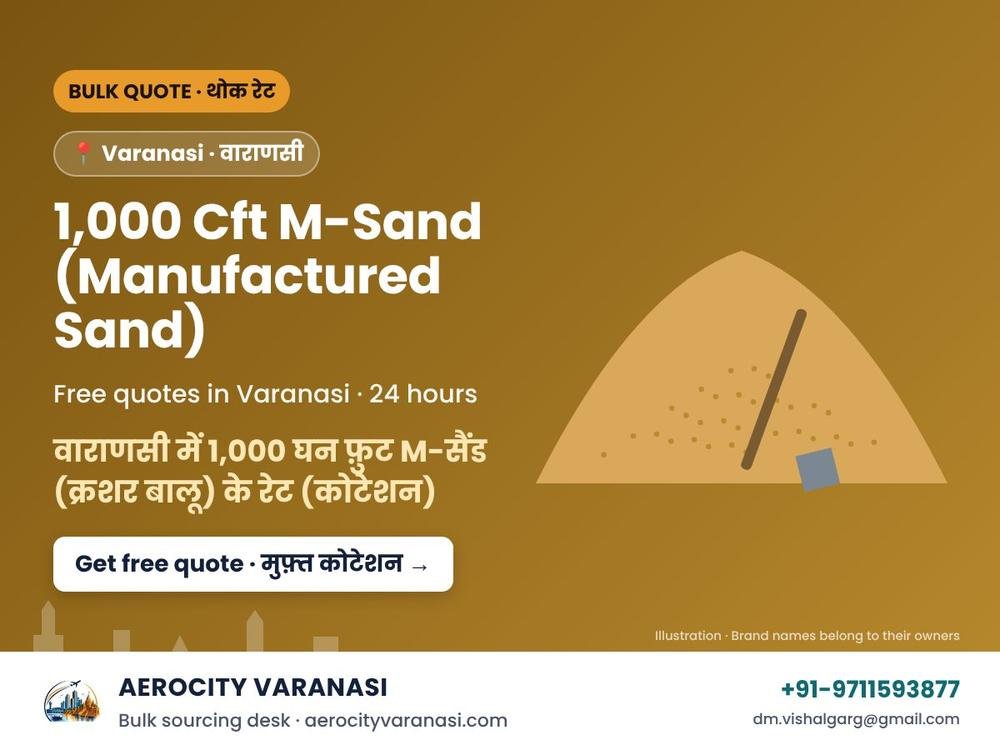 1,000 Cft M-Sand (Manufactured Sand) Quotes in Varanasi
