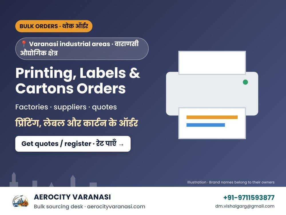 Printing, Labels & Cartons Orders – Varanasi Industrial Areas