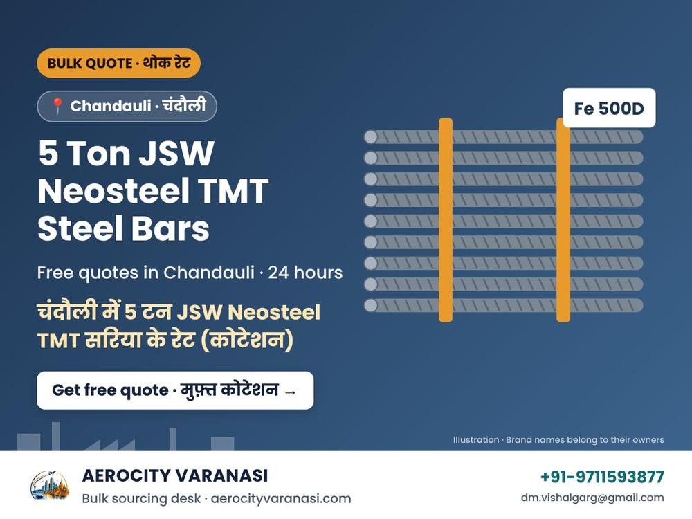 5 Ton JSW Neosteel TMT Steel Bars Quotes in Chandauli