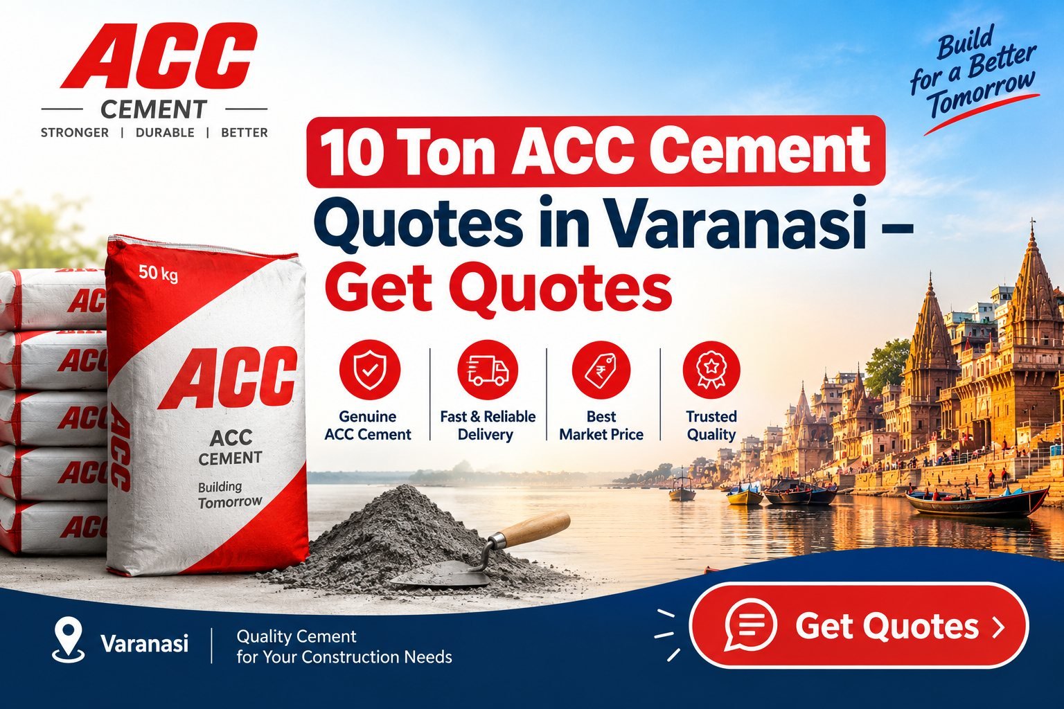 वाराणसी में 10 टन ACC सीमेंट के रेट (कोटेशन)