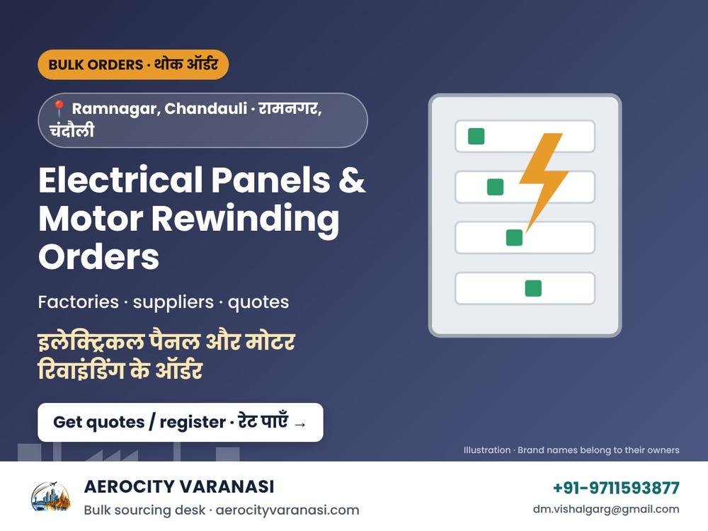 Electrical Panels & Motor Rewinding Orders – Ramnagar Industrial Area, Chandauli