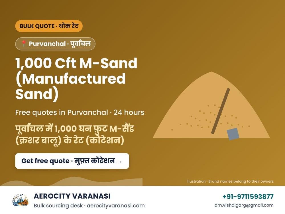 1,000 Cft M-Sand (Manufactured Sand) Quotes in Purvanchal